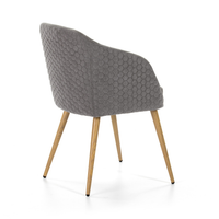 Silla Punta tapizada gris, pata roble
