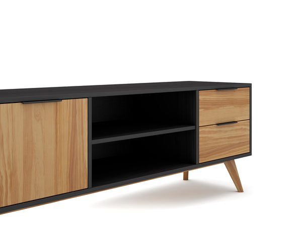 Mueble tv Lira 180cm negro.