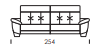 Sofá Simba 254cm.