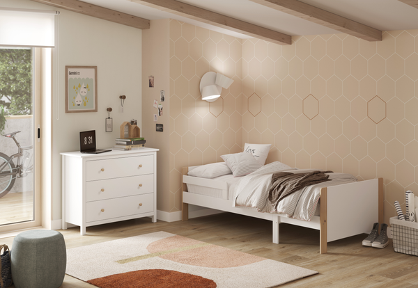 Cama Mickey blanca 90x190cm