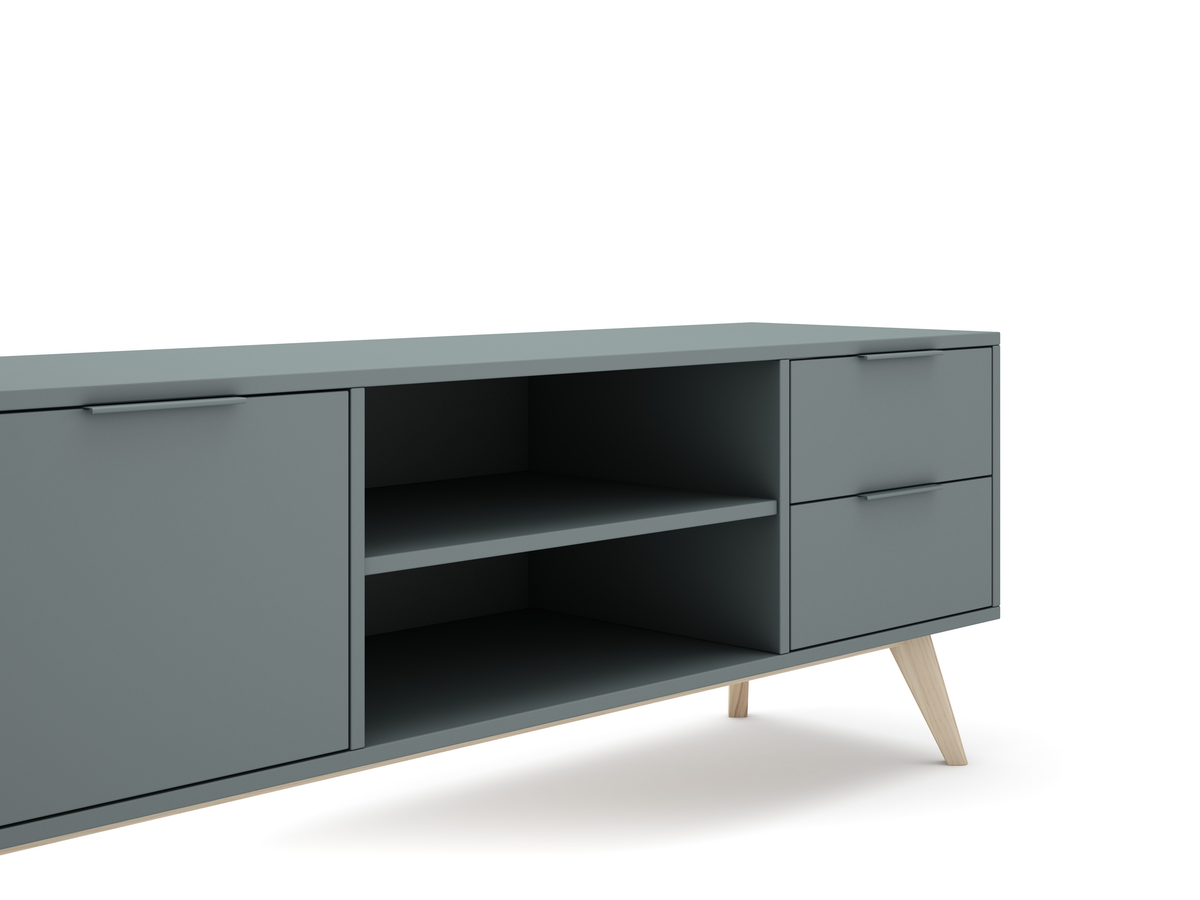 Mueble tv Lira verde 180cm.