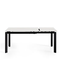 Mesa Alba blanco/negro, vista lateral con la extensión abierta