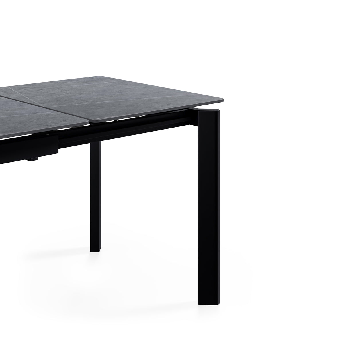 Mesa Alba gris/negro, detalle de la pata