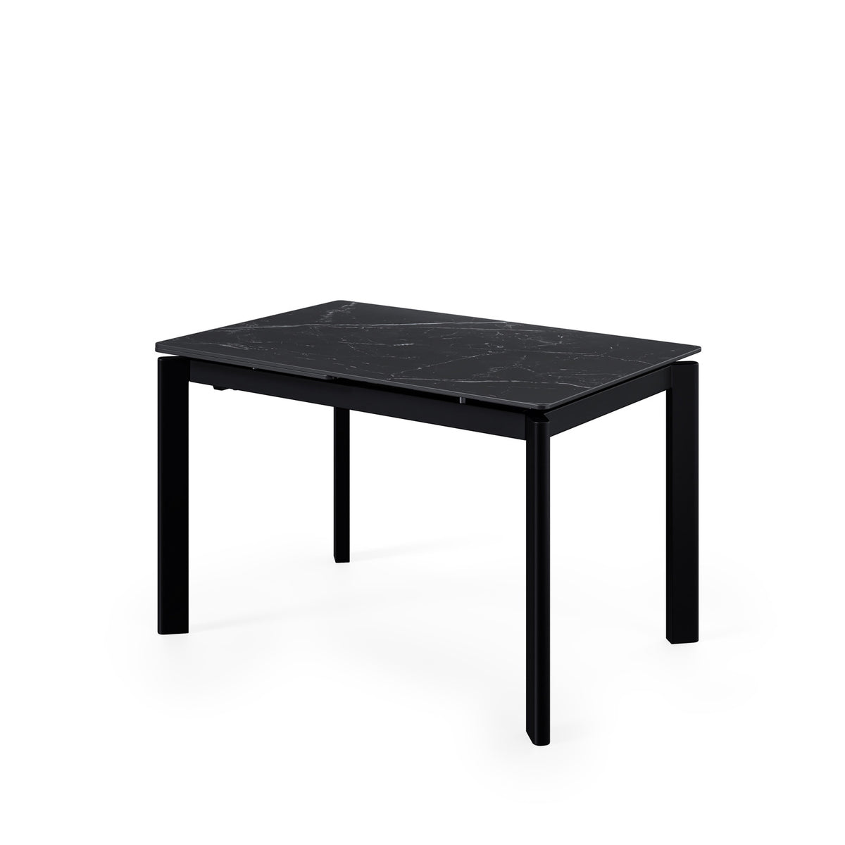 Mesa Alba negro/negro, vista en tres cuartos