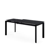 Mesa Alba negro/negro, vista de perfil con la extensión abierta