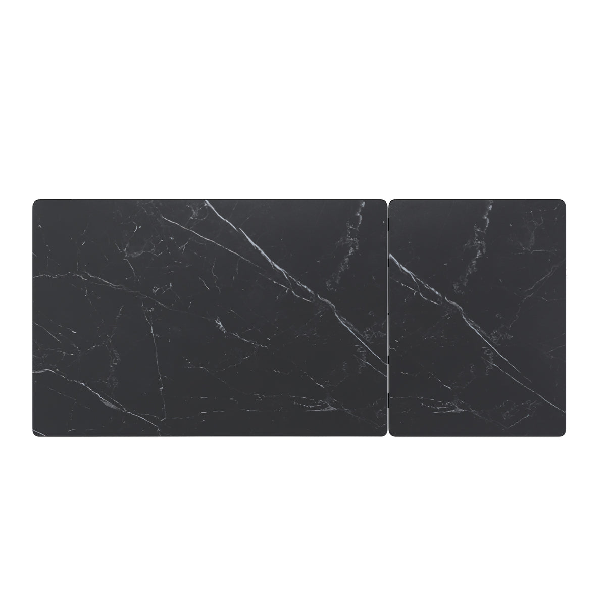 Mesa Alba negro/negro, detalle de la tapa