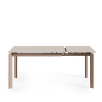 Mesa Alba travertino/beige, vista lateral con la extensión abierta