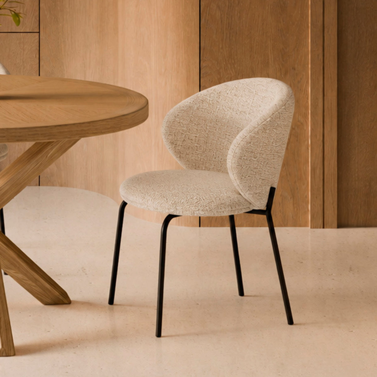Silla Valeria beige negra, imagen 2